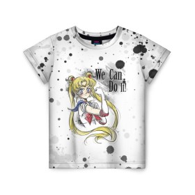 Детская футболка 3D с принтом Sailor Moon. We can do it! в Белгороде, 100% гипоаллергенный полиэфир | прямой крой, круглый вырез горловины, длина до линии бедер, чуть спущенное плечо, ткань немного тянется | ami | girl | mizuno | moon | sailor | tsukino | usagi | ами | банни | волшебница | девушка | малышка | махо сёдзё | мидзуно | минако | мун | рэй | сейлор | усаги | хино | цукино | чибиуса