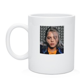 Кружка с принтом Billie Eilish (со спиной) в Белгороде, керамика | объем — 330 мл, диаметр — 80 мм. Принт наносится на бока кружки, можно сделать два разных изображения | Тематика изображения на принте: ailish | billi | billie eilish | bury a friend | copycat | crown | dont smile at me | lovely | music | my boy | party favor | pop | били | билли айлиш | музыка | певица | поп | эйлиш