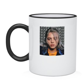 Кружка двухцветная с принтом Billie Eilish (со спиной) в Белгороде, керамика | объем — 330 мл, диаметр — 80 мм. Цветная ручка и кайма сверху, в некоторых цветах — вся внутренняя часть | ailish | billi | billie eilish | bury a friend | copycat | crown | dont smile at me | lovely | music | my boy | party favor | pop | били | билли айлиш | музыка | певица | поп | эйлиш