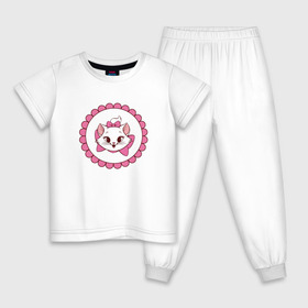 Детская пижама хлопок с принтом Кошечка Мари в Белгороде, 100% хлопок |  брюки и футболка прямого кроя, без карманов, на брюках мягкая резинка на поясе и по низу штанин
 | 