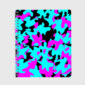 Тетрадь с принтом Modern Camouflage в Белгороде, 100% бумага | 48 листов, плотность листов — 60 г/м2, плотность картонной обложки — 250 г/м2. Листы скреплены сбоку удобной пружинной спиралью. Уголки страниц и обложки скругленные. Цвет линий — светло-серый
 | Тематика изображения на принте: abstract | camouflage | design | geometry | modern | texture | геометрия | дизайн | камуфляж | современный | текстура