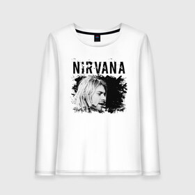 Женский лонгслив хлопок с принтом NIRVANA в Белгороде, 100% хлопок |  | cobain | kurt donald cobain | nirvana | smile | альтернативный рок | гранж | дэйв грол | крист новоселич | курт кобейн | нирвана | смайл