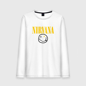 Мужской лонгслив хлопок с принтом NIRVANA в Белгороде, 100% хлопок |  | cobain | kurt donald cobain | nirvana | smile | альтернативный рок | гранж | дэйв грол | крист новоселич | курт кобейн | нирвана | смайл