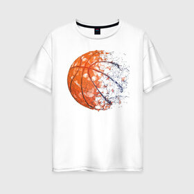 Женская футболка хлопок Oversize с принтом BasketBall в Белгороде, 100% хлопок | свободный крой, круглый ворот, спущенный рукав, длина до линии бедер
 | air | ball | balls | basket | basketball | bulls | game | hip hop | jordan | kobi | lakers | nba | oneill | play | rap | shakil | shaq | sport | баскет | баскетбол | джордан | зож | игра | играть | инста | нба | спорт | стиль | шакил