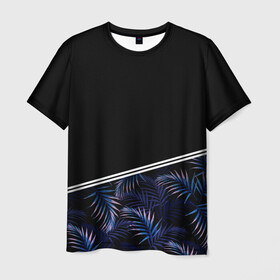 Мужская футболка 3D с принтом Тропические в Белгороде, 100% полиэфир | прямой крой, круглый вырез горловины, длина до линии бедер | 8 марта | girl | woman | девушкам | девушки | листья | подарок | тропические цветы | цветы