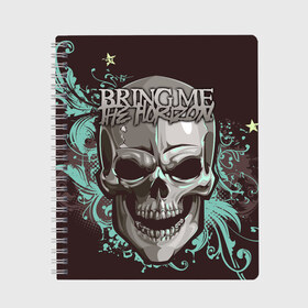 Тетрадь с принтом Bring Me the Horizon в Белгороде, 100% бумага | 48 листов, плотность листов — 60 г/м2, плотность картонной обложки — 250 г/м2. Листы скреплены сбоку удобной пружинной спиралью. Уголки страниц и обложки скругленные. Цвет линий — светло-серый
 | bmth | metal | music | official | rca records label | rock | sempiternal | video | британская | группа | дэткор | поп | рок