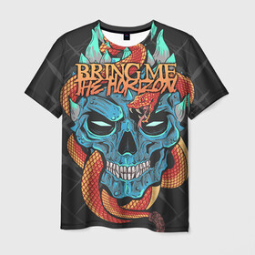 Мужская футболка 3D с принтом Bring Me the Horizon в Белгороде, 100% полиэфир | прямой крой, круглый вырез горловины, длина до линии бедер | bmth | metal | music | official | rca records label | rock | sempiternal | video | британская | группа | дэткор | поп | рок