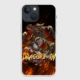 Чехол для iPhone 13 mini с принтом THE ELDER SCROLLS в Белгороде,  |  | dovahkiin | dragonborn | fus ro dah | rpg | skyrim | tes | tes skyrim | the elder scrolls | the elder scrolls skyrim | докавин | рпг | скайрим