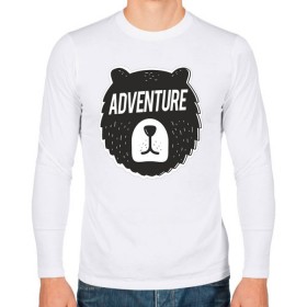 Мужской лонгслив хлопок с принтом Bear Adventure в Белгороде, 100% хлопок |  | adventure | altai | altay | animal | bear | follow | forest | hipster | insta | noize | siberia | sibir | style | trip | алтай | лес | медведь | михалыч | миша | поездка | приключение | путешествие | сибирь | хипстер