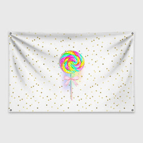 Флаг-баннер с принтом Леденец в Белгороде, 100% полиэстер | размер 67 х 109 см, плотность ткани — 95 г/м2; по краям флага есть четыре люверса для крепления | бант | десерт | конфеты | леденец | розовый | сахар | сладкий | сладости