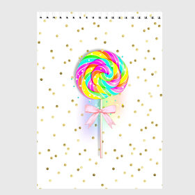 Скетчбук с принтом Леденец в Белгороде, 100% бумага
 | 48 листов, плотность листов — 100 г/м2, плотность картонной обложки — 250 г/м2. Листы скреплены сверху удобной пружинной спиралью | бант | десерт | конфеты | леденец | розовый | сахар | сладкий | сладости