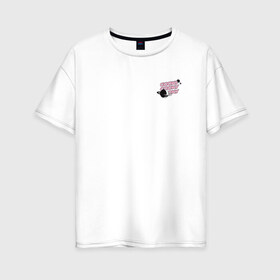 Женская футболка хлопок Oversize с принтом BT21 в Белгороде, 100% хлопок | свободный крой, круглый ворот, спущенный рукав, длина до линии бедер
 | bt21 | bts | k pop | бт21 | бтс | бтс 2020 | группа бтс | к поп | кей поп | кейпоп