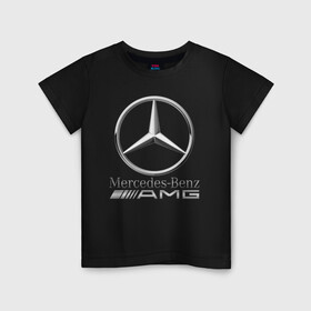 Детская футболка хлопок с принтом MERCEDES-BENZ AMG в Белгороде, 100% хлопок | круглый вырез горловины, полуприлегающий силуэт, длина до линии бедер | amg | auto | carbon | mercedes | sport | авто | автомобиль | автомобильные | амг | бренд | карбон | марка | машины | мерседес | спорт