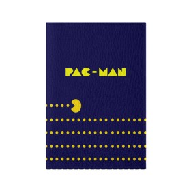 Обложка для паспорта матовая кожа с принтом PAC-MAN в Белгороде, натуральная матовая кожа | размер 19,3 х 13,7 см; прозрачные пластиковые крепления | 1980 | game | ghostbusters | pac man | игра | монстры | охотники за привидениями | пэкмен | уровень | ход