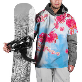 Накидка на куртку 3D с принтом Цветение Вишни в Белгороде, 100% полиэстер |  | flowers | pink | бутоны | весна | вишня | дерево | листья | небо | облака | природа | розовый | сакура | солнце | цветение | цветочки | цветы