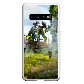 Чехол для Samsung Galaxy S10 с принтом HORIZON ZERO DAWN 2020 в Белгороде, Силикон | Область печати: задняя сторона чехла, без боковых панелей | aloy | antasy girl | art | artwork | digital art | fantasy | horizon | horizon: zero dawn | landscape | tallneck | warrior fantasy | weapon | zero dawn