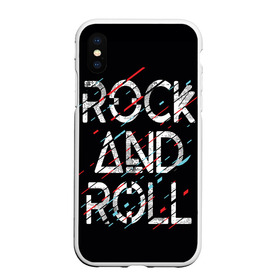 Чехол для iPhone XS Max матовый с принтом Rock And Roll в Белгороде, Силикон | Область печати: задняя сторона чехла, без боковых панелей | Тематика изображения на принте: модный | музыка | надписи | надпись | песня | рок н ролл | символы | сообщение | танец | текст | фраза | цитаты | черный