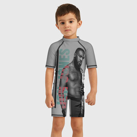 Детский купальный костюм 3D с принтом Jon Jones в Белгороде, Полиэстер 85%, Спандекс 15% | застежка на молнии на спине | bones jones | jon bones jones | jon jones | jonny bones | jonnybones | mma | ssru | ufc | джон джонс | мма