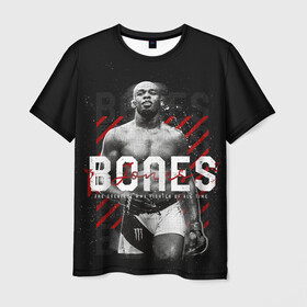 Мужская футболка 3D с принтом Bones Jones в Белгороде, 100% полиэфир | прямой крой, круглый вырез горловины, длина до линии бедер | bones jones | jon bones jones | jon jones | jonny bones | jonnybones | mma | ssru | ufc | джон джонс | мма