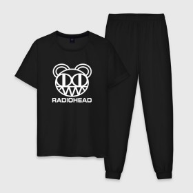 Мужская пижама хлопок с принтом Radiohead в Белгороде, 100% хлопок | брюки и футболка прямого кроя, без карманов, на брюках мягкая резинка на поясе и по низу штанин
 | Тематика изображения на принте: 