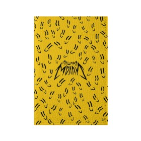 Обложка для паспорта матовая кожа с принтом Пошлая Молли Смайлики в Белгороде, натуральная матовая кожа | размер 19,3 х 13,7 см; прозрачные пластиковые крепления | pop | punk | rock | желтый | лого | панк | паттерн | поп | рок | смайл | смайлик