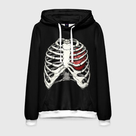 Мужская толстовка 3D с принтом My Heart в Белгороде, 100% полиэстер | двухслойный капюшон со шнурком для регулировки, мягкие манжеты на рукавах и по низу толстовки, спереди карман-кенгуру с мягким внутренним слоем. | Тематика изображения на принте: bone | bones | chest | heart | hearts | love | organ | organs | ribs | skeleton | x ray | грудная клетка | кости | кость | орган | органы | ребра | рентген | сердца | сердце | скелет