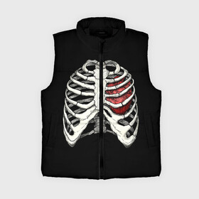 Женский жилет утепленный 3D с принтом My Heart в Белгороде,  |  | bone | bones | chest | heart | hearts | love | organ | organs | ribs | skeleton | x ray | грудная клетка | кости | кость | орган | органы | ребра | рентген | сердца | сердце | скелет