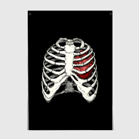Постер с принтом My Heart в Белгороде, 100% бумага
 | бумага, плотность 150 мг. Матовая, но за счет высокого коэффициента гладкости имеет небольшой блеск и дает на свету блики, но в отличии от глянцевой бумаги не покрыта лаком | bone | bones | chest | heart | hearts | love | organ | organs | ribs | skeleton | x ray | грудная клетка | кости | кость | орган | органы | ребра | рентген | сердца | сердце | скелет