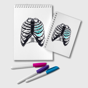 Блокнот с принтом X-Ray в Белгороде, 100% бумага | 48 листов, плотность листов — 60 г/м2, плотность картонной обложки — 250 г/м2. Листы скреплены удобной пружинной спиралью. Цвет линий — светло-серый
 | Тематика изображения на принте: bone | bones | chest | heart | hearts | love | organ | organs | ribs | skeleton | x ray | грудная клетка | кости | кость | орган | органы | ребра | рентген | сердца | сердце | скелет