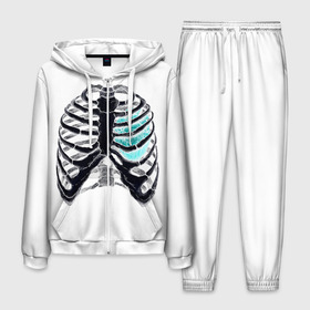 Мужской костюм 3D с принтом X-Ray в Белгороде, 100% полиэстер | Манжеты и пояс оформлены тканевой резинкой, двухслойный капюшон со шнурком для регулировки, карманы спереди | bone | bones | chest | heart | hearts | love | organ | organs | ribs | skeleton | x ray | грудная клетка | кости | кость | орган | органы | ребра | рентген | сердца | сердце | скелет