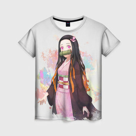 Женская футболка 3D с принтом KIMETSU NO YAIBA в Белгороде, 100% полиэфир ( синтетическое хлопкоподобное полотно) | прямой крой, круглый вырез горловины, длина до линии бедер | demon slayer | kimetsu no yaiba | nezuko | shinobu | slayer | tanjiro | zenitsu | гию томиока | зенитцу | иноске хашибира | клинок рассекающий демонов | незуко | танджиро | шинобу кочо