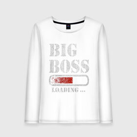 Женский лонгслив хлопок с принтом Big Boss в Белгороде, 100% хлопок |  | art | big boss | boss | inscription | loading | арт | большой босс | босс | загрузка | надпись