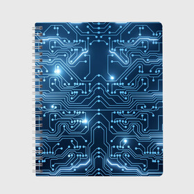 Тетрадь с принтом Системная плата в Белгороде, 100% бумага | 48 листов, плотность листов — 60 г/м2, плотность картонной обложки — 250 г/м2. Листы скреплены сбоку удобной пружинной спиралью. Уголки страниц и обложки скругленные. Цвет линий — светло-серый
 | background | cyber | microchip | motherboard | system | techno | texture | кибер | микросхема | система | системная плата | текстура | техно | фон