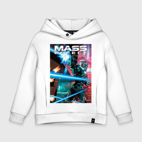 Детское худи Oversize хлопок с принтом Mass effect в Белгороде, френч-терри — 70% хлопок, 30% полиэстер. Мягкий теплый начес внутри —100% хлопок | боковые карманы, эластичные манжеты и нижняя кромка, капюшон на магнитной кнопке | game | games | rpg | гаррус вакариан | масс эффект | турианец | шепард