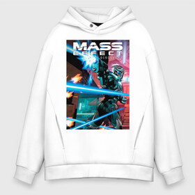 Мужское худи Oversize хлопок с принтом Mass effect в Белгороде, френч-терри — 70% хлопок, 30% полиэстер. Мягкий теплый начес внутри —100% хлопок | боковые карманы, эластичные манжеты и нижняя кромка, капюшон на магнитной кнопке | game | games | rpg | гаррус вакариан | масс эффект | турианец | шепард