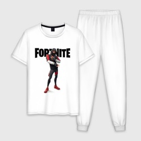 Мужская пижама хлопок с принтом FORTNITE IKONIK в Белгороде, 100% хлопок | брюки и футболка прямого кроя, без карманов, на брюках мягкая резинка на поясе и по низу штанин
 | fortnite | fortnite 2 | fortnite x | ikonik | marshmello | ninja | ninja streamer | иконик | маршмелло | ниндзя | фортнайт | фортнайт 2 | фортнайт глава 2