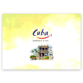 Поздравительная открытка с принтом Куба в Белгороде, 100% бумага | плотность бумаги 280 г/м2, матовая, на обратной стороне линовка и место для марки
 | cuba | карибы | куба | лето | пальмы | путешествия | солнце | туризм