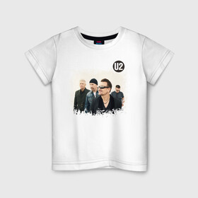Детская футболка хлопок с принтом U2 в Белгороде, 100% хлопок | круглый вырез горловины, полуприлегающий силуэт, длина до линии бедер | david hewson | u2 | адам клейтон | альтернативный рок | боно эдж | дэнс рок | ларри маллен | постпанк | рок | софт рок | ю ту