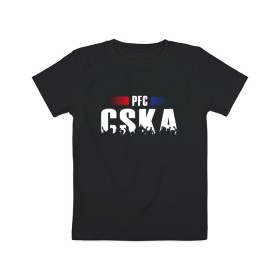 Детская футболка хлопок с принтом PFC CSKA в Белгороде, 100% хлопок | круглый вырез горловины, полуприлегающий силуэт, длина до линии бедер | cska | pfc | москва | пфк | пфк цска | рпл | рфпл | фк | футбол | цска | цска москва