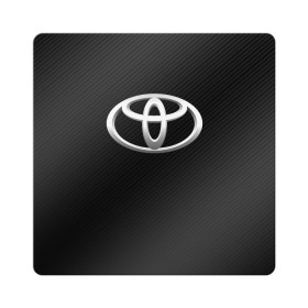 Магнит виниловый Квадрат с принтом Toyota carbon в Белгороде, полимерный материал с магнитным слоем | размер 9*9 см, закругленные углы | 2020 | alphard | auto | camry | corolla | highlander | hilux | land cruiser 200 | prado | rav4 | sport | supra | toyota | tundra | авто | автомобиль | автомобильные | альфард | бренд | камри | марка | машины | спорт | тойота