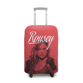 Чехол для чемодана 3D с принтом Ronda Rousey в Белгороде, 86% полиэфир, 14% спандекс | двустороннее нанесение принта, прорези для ручек и колес | mma | ronda rousey | rowdy | ufc | мма | ронда роузи