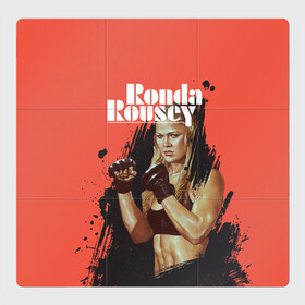 Магнитный плакат 3Х3 с принтом Ronda Rousey в Белгороде, Полимерный материал с магнитным слоем | 9 деталей размером 9*9 см | mma | ronda rousey | rowdy | ufc | мма | ронда роузи