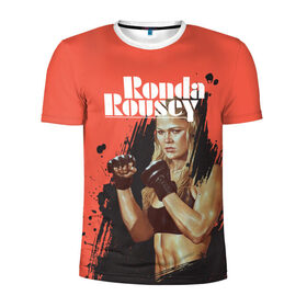Мужская футболка 3D спортивная с принтом Ronda Rousey в Белгороде, 100% полиэстер с улучшенными характеристиками | приталенный силуэт, круглая горловина, широкие плечи, сужается к линии бедра | mma | ronda rousey | rowdy | ufc | мма | ронда роузи