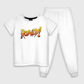 Детская пижама хлопок с принтом Rowdy в Белгороде, 100% хлопок |  брюки и футболка прямого кроя, без карманов, на брюках мягкая резинка на поясе и по низу штанин
 | ronda rousey | rowdy | ронда роузи