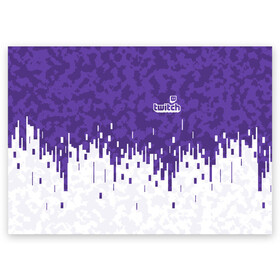 Поздравительная открытка с принтом Twitch в Белгороде, 100% бумага | плотность бумаги 280 г/м2, матовая, на обратной стороне линовка и место для марки
 | camo | camouflage | game | gamer | twitch | игра | игры | камуфляж | компьютер | стрим | стример | твитч | твич