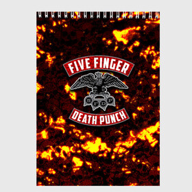 Скетчбук с принтом Five Finger Death Punch в Белгороде, 100% бумага
 | 48 листов, плотность листов — 100 г/м2, плотность картонной обложки — 250 г/м2. Листы скреплены сверху удобной пружинной спиралью | 5fdp | death | ffdp | finger | five | five finger death punch | punch | грув метал