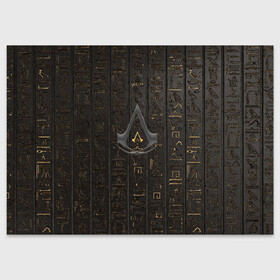 Поздравительная открытка с принтом Assassins Creed в Белгороде, 100% бумага | плотность бумаги 280 г/м2, матовая, на обратной стороне линовка и место для марки
 | Тематика изображения на принте: 20 | ассасин | древний египет | игра | иероглифы | кредо | кредо асасинов | кредо ассасинов