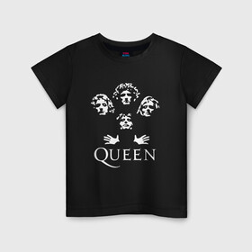 Детская футболка хлопок с принтом QUEEN (НА СПИНЕ) в Белгороде, 100% хлопок | круглый вырез горловины, полуприлегающий силуэт, длина до линии бедер | queen | rock | we will rock you | брайан мэи | группа queen | группа квин | джон дикон | квин | королева | король | роджер тейлор | рок | фредди меркьюри