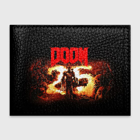 Обложка для студенческого билета с принтом DOOM 25 years в Белгороде, натуральная кожа | Размер: 11*8 см; Печать на всей внешней стороне | Тематика изображения на принте: doom | doom eternal | дум