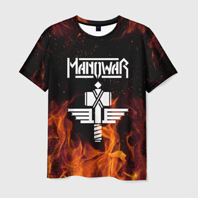 Мужская футболка 3D с принтом Manowar в Белгороде, 100% полиэфир | прямой крой, круглый вырез горловины, длина до линии бедер | man of war | manowar | music | rock | мановар | музыка | рок